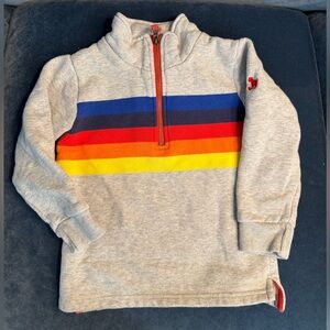 Mini Boden Gray Sweatshirt with Colorful Stripes